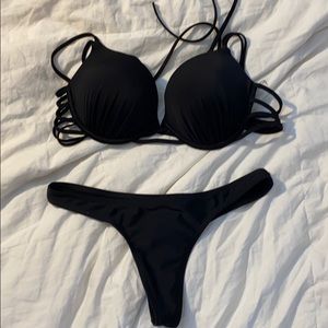 Sexy push-up thong black bikini WORN ONCE